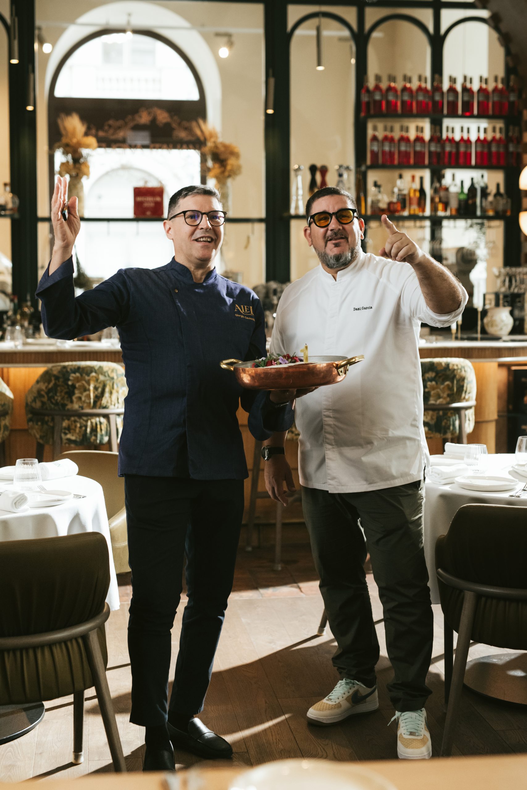 Dani Garcia with the chef, Giorgio Cavicchiolo at Aleli